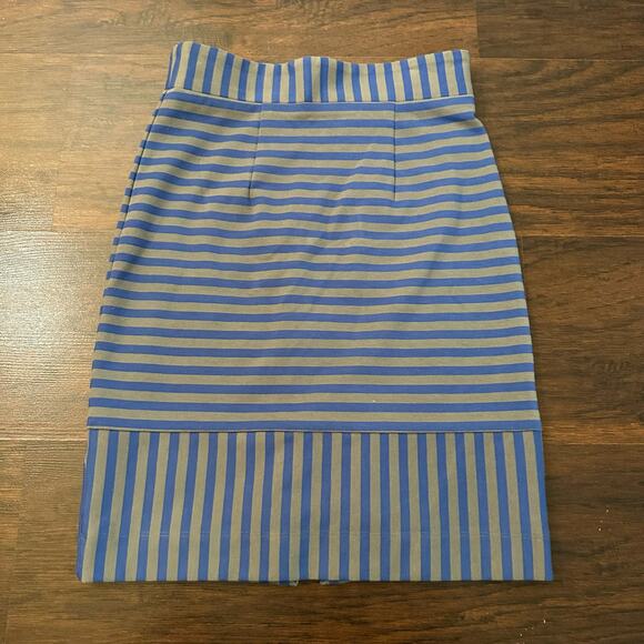 Plenty by Tracy Reese blue & gray striped pencil skirt size 0 - Picture 2 of 11